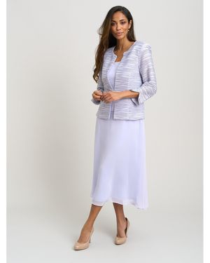Gina Bacconi Page Fancy Jacket & Chiffon Dress - White