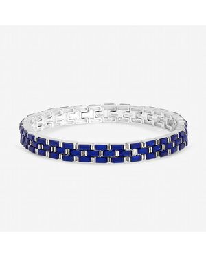 Jon Richard Plated And Sapphire Chain Stretch Bracelet - Blue