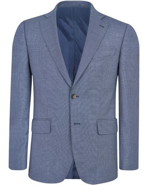 Richard James Wilder Tailored Fit Birdseye Suit Jacket - Blue