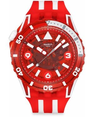 Swatch Scubaqua Water Resistant Analogue Quartz Watch - Red