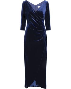 Gina Bacconi Paris Velvet Maxi Dress With 3/4 Sleeve - Blue
