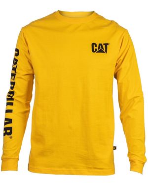 Caterpillar Trademark Banner Long Sleeve T-Shirt - Yellow