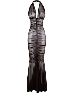 Norma Kamali Shirred Front Fishtail Jumpsuit - Black