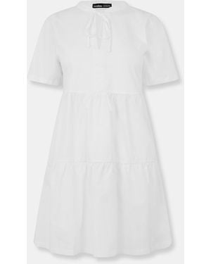 Threadbare Alexis Mix A Line Dress - White