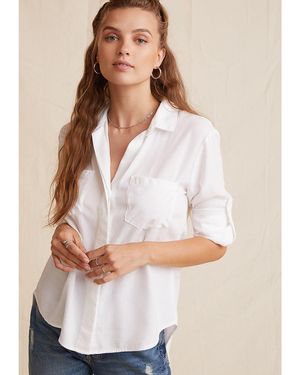 Bella Dahl Split Back Long-Sleeve Plain Shirt - White