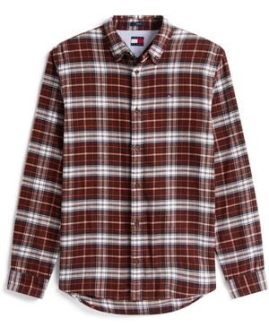 Tommy Hilfiger Tj Flannel Long Sleeve Patterned Shirt - Purple