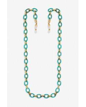 Mood Plated And Mint Resin Sunglasses Chain - Green