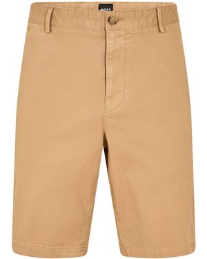 BOSS Straight Leg Trousers - Natural