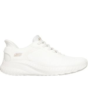 Skechers Engineered Knitted Bungee Slip-On Runners - White