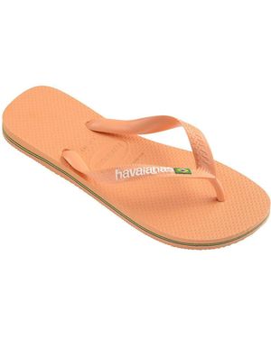 Havaianas Hav Brasil Logo Ruby Flip Flops - Orange