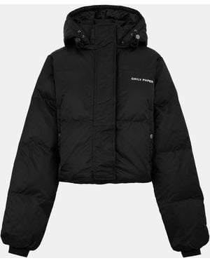 Daily Paper Short Cropped Quilted Puffer Jacket - Black