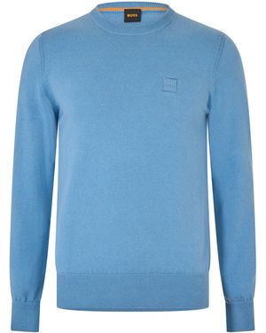BOSS Long Sleeve Crew Neck Jumper (Kanovano) - Blue