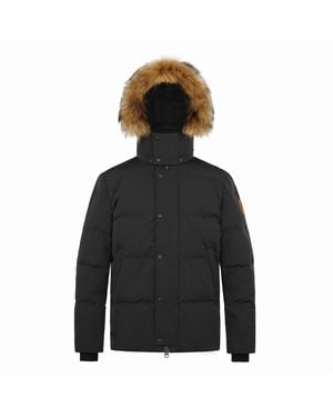ARCTIC ARMY Muskox Waterproof Baffle Stitching Detachable Hood Parka - Black