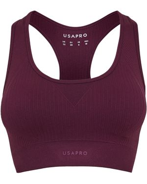 Usa Pro Up Seamless Crop Sports Bra - Purple
