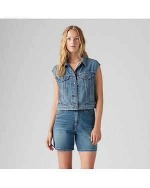 Levi's Shrunken Cropped Denim Jacket - Blue