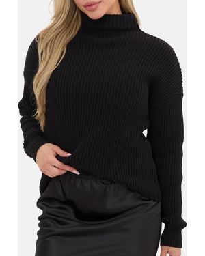 I Saw It First High Neck Knit Jumper - Black