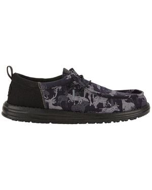HEYDUDE Wally Funk Hunt Camo Shoes - Black