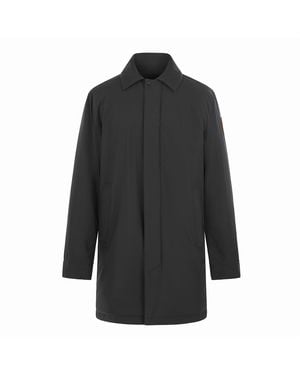 ARCTIC ARMY Long Weather-Resistant Overcoat - Black
