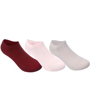 BOSS 3 Pack Of Ankle Socks With Contrast Logos - Pink