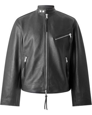 MKI Miyuki-Zoku Racer Leather Jacket - Black