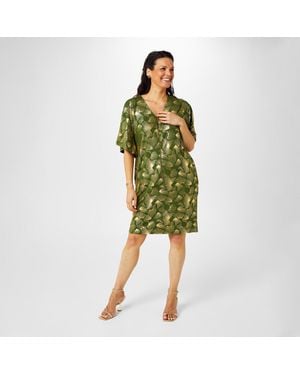 Biba Zip Front Jersey Dress - Green