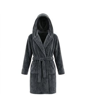 Biba Cosy Maxi Fluffy Dressing Gown - Black