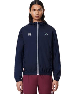 Lacoste Water Resistant Lightweight Rain Anorak - Blue