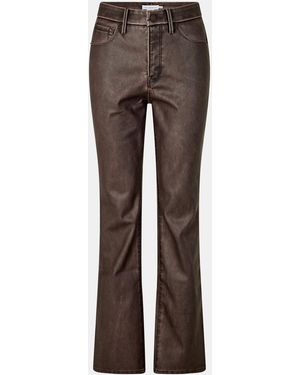 GOOD AMERICAN Bootcut High-Rise Leather Trousers - Brown
