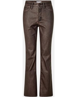 GOOD AMERICAN Bootcut High-Rise Leather Trousers - Brown