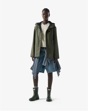 HUNTER Izzy Short Weather-Resistant Rain Anorak - Blue