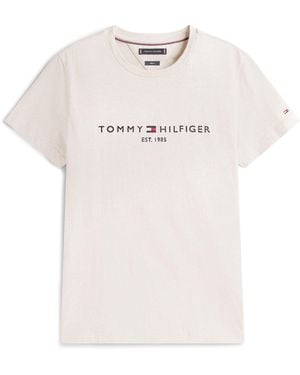Tommy Hilfiger Logo Crew Neck T Shirt - White