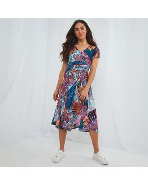 Joe Browns Ladies Print Dress - Blue