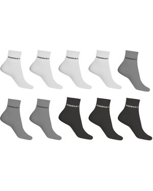 Donnay 10 Pack Quarter Socks Plus Size 12 - White