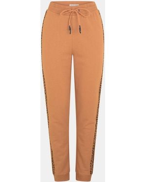 Brave Soul Joggers With Leopard Side Stripe Detail - Orange