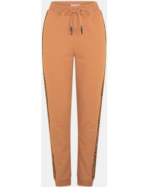 Brave Soul Joggers With Leopard Side Stripe Detail - Orange