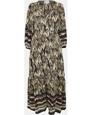Velvet By Graham & Spencer By And V-Neck Three Quarter Sleeve Midi Dress - Multicolour