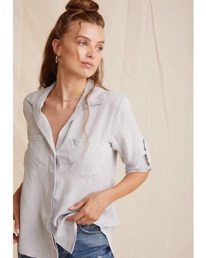 Bella Dahl Split Back Long-Sleeve Plain Shirt - White