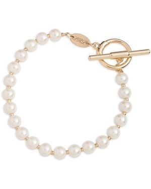 Ralph Lauren Faux Pearl Logo Toggle Bracelet - Metallic