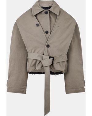 Balenciaga Hooded Trench Coat - Grey