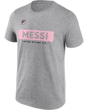 Mls Messi Inter Miami Block T-Shirt Adults - Grey