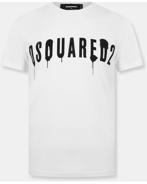 DSquared² Spray Logo T Shirt - White