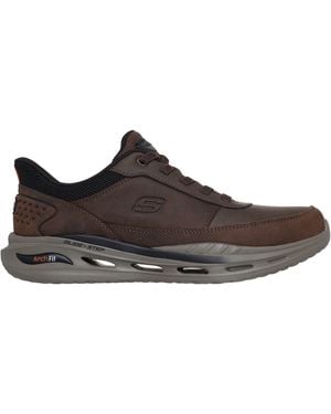 Skechers Orvan Slip-Ins Arch Fit Low-Top Trainers - Brown