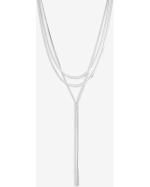 Mood Polished Slinky Chain Layered Necklace - White