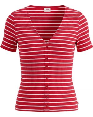 Levi's Short Sleeve Striped T-Shirt - Red