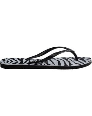 Havaianas Slim Animals Glitter Flip Flops - Blue