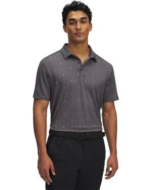 Under Armour Printed Short Sleeve Performance Polo Shirt - Grey