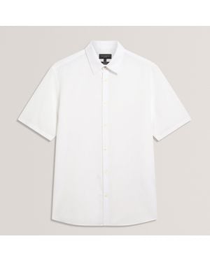 Ted Baker Ss Regular Fit Linen Shirt - White