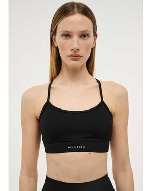 P.E Nation Signature Moisture Wicking Medium Impact Sports Bra - Black