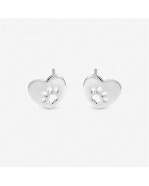 Inicio Sterling Plated Pawprint Studs - Metallic