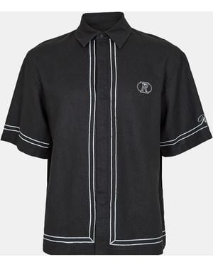 Represent Border Short Sleeve Patterned Shirt - Black